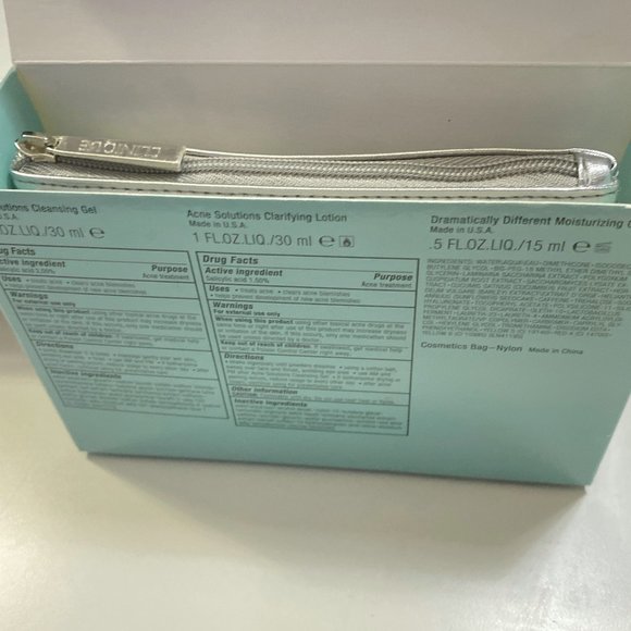 NEW Travel Size Clinique 3 step acne treatment AND super cute FREE Floral bag! - Picture 6 of 6